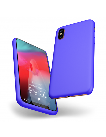 Custodia LiquidSoft® in Silicone + Interno Microfibra - iPhone XS Max - Blu Vivido