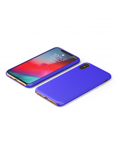 Custodia LiquidSoft® in Silicone + Interno Microfibra - iPhone XS Max - Blu Vivido