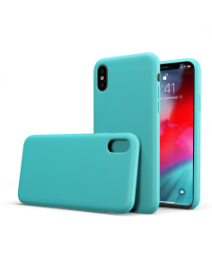 Custodia LiquidSoft® in Silicone + Interno Microfibra - iPhone XS Max - Azzurro