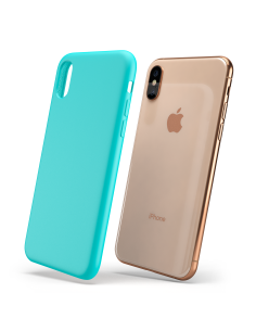 Custodia LiquidSoft® in Silicone + Interno Microfibra - iPhone XS Max - Azzurro 2