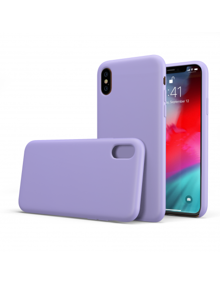 Custodia LiquidSoft® in Silicone + Interno Microfibra - iPhone XS Max - Viola