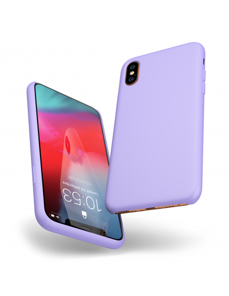 Custodia LiquidSoft® in Silicone + Interno Microfibra - iPhone XS Max - Viola