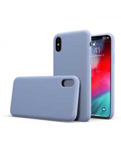 Custodia LiquidSoft® in Silicone + Interno Microfibra - iPhone XS Max - Violetto