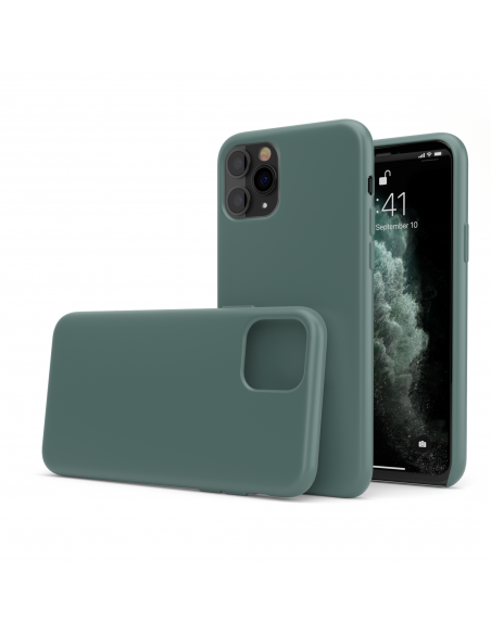 Custodia in Silicone Verde Notte + Microfibra per iPhone 11 (6.1") - LiquidSoft®