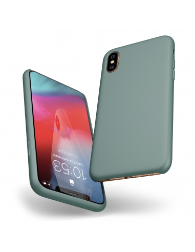 Custodia LiquidSoft® in Silicone + Interno Microfibra - iPhone XS Max - Verde Notte (Midnight Green)