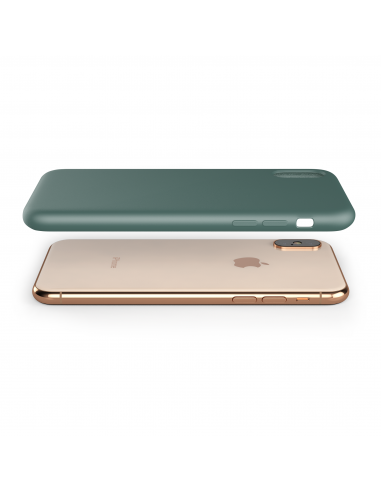 Custodia LiquidSoft® in Silicone + Interno Microfibra - iPhone XS Max - Verde Notte (Midnight Green)