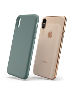 Custodia in Silicone Verde Notte + Microfibra per iPhone X/XS - LiquidSoft® 2