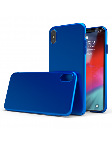 UltraSoft - Custodia rigida sottile blu opaco per iPhone X