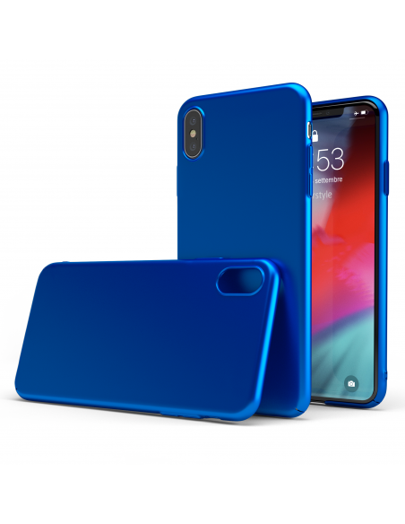 UltraSoft - Custodia rigida sottile blu opaco per iPhone X