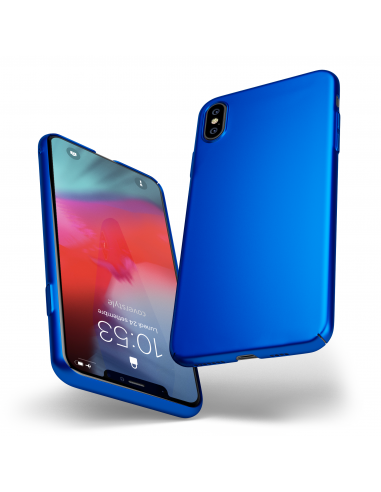 UltraSoft - Custodia rigida sottile blu opaco per iPhone X