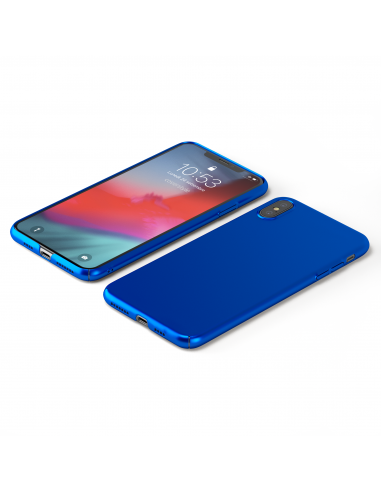 UltraSoft - Custodia rigida sottile blu opaco per iPhone X