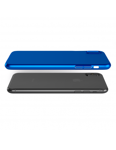 UltraSoft - Custodia rigida sottile blu opaco per iPhone X