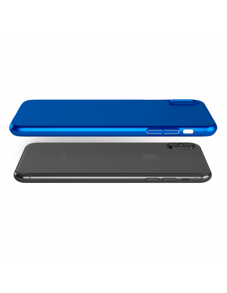 UltraSoft - Custodia rigida sottile blu opaco per iPhone X