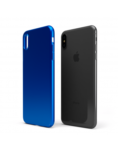 UltraSoft - Custodia rigida sottile blu opaco per iPhone X