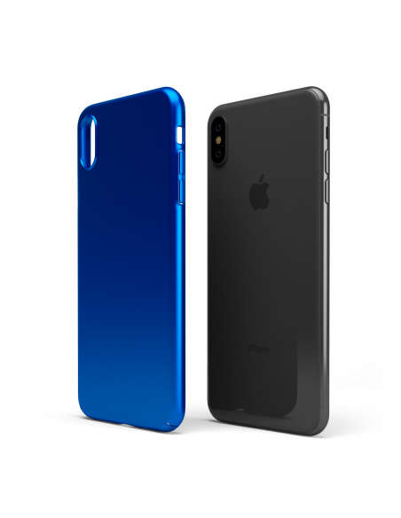 UltraSoft - Custodia rigida sottile blu opaco per iPhone X