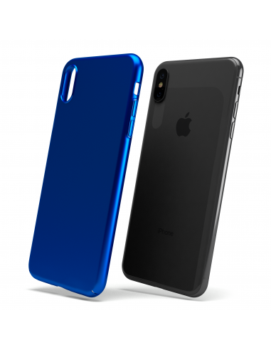 UltraSoft - Custodia rigida sottile blu opaco per iPhone X
