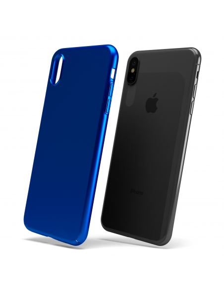 UltraSoft - Custodia rigida sottile blu opaco per iPhone X