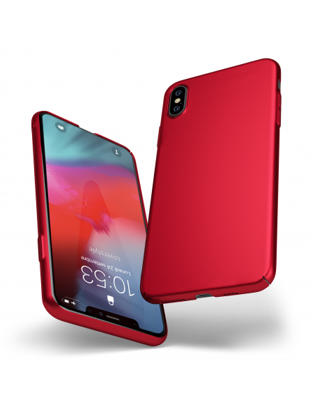 UltraSoft - Custodia rigida sottile rosso opaco per iPhone X