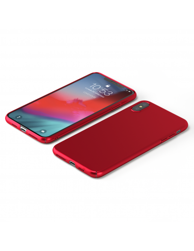 UltraSoft - Custodia rigida sottile rosso opaco per iPhone X