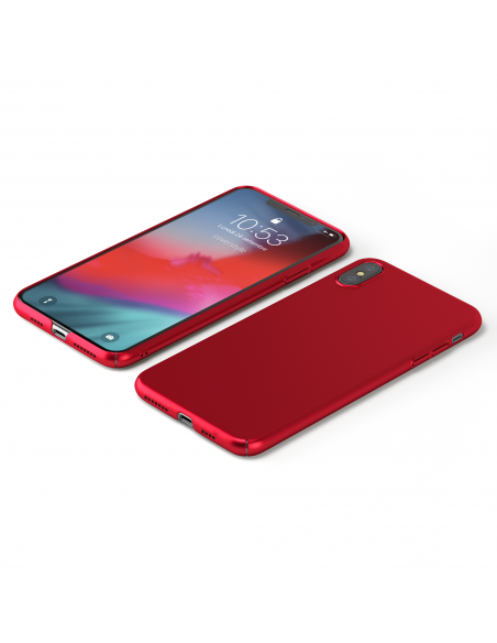UltraSoft - Custodia rigida sottile rosso opaco per iPhone X