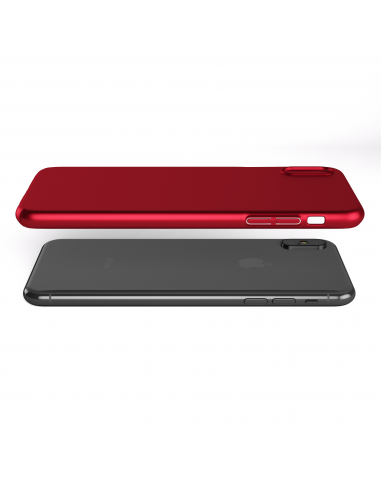UltraSoft - Custodia rigida sottile rosso opaco per iPhone X