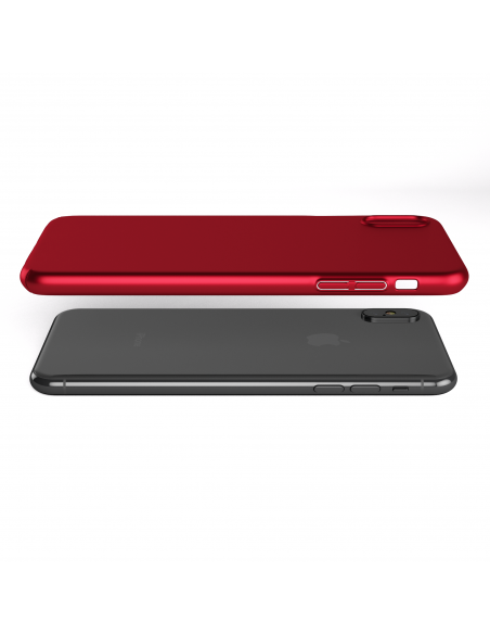 UltraSoft - Custodia rigida sottile rosso opaco per iPhone X