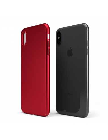 UltraSoft - Custodia rigida sottile rosso opaco per iPhone X