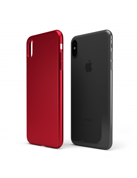 UltraSoft - Custodia rigida sottile rosso opaco per iPhone X