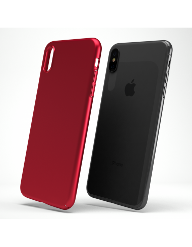 UltraSoft - Custodia rigida sottile rosso opaco per iPhone X