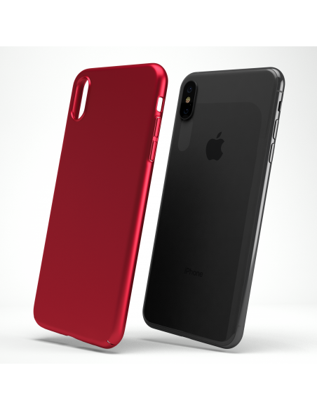 UltraSoft - Custodia rigida sottile rosso opaco per iPhone X