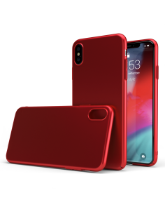 UltraSoft - Custodia rigida sottile rosso opaco per iPhone X