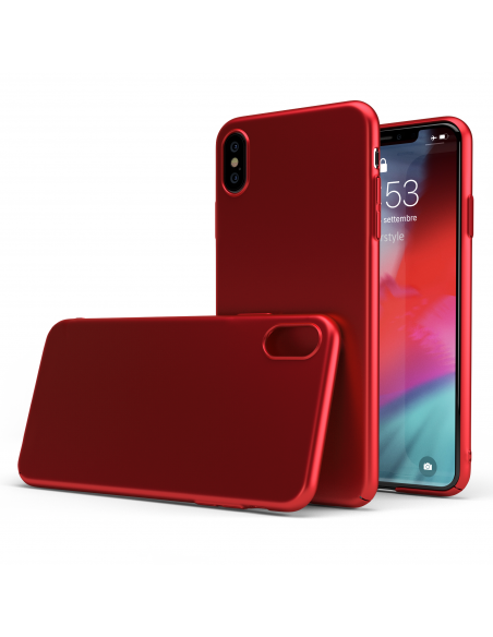 UltraSoft - Custodia rigida sottile rosso opaco per iPhone X
