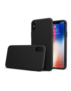 UltraSoft - Custodia rigida sottile nero opaco per iPhone X