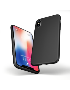UltraSoft - Custodia rigida sottile nero opaco per iPhone X 2