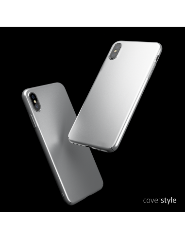 CoverStyle® - Custodia UltraSoft® Sottile 1.0mm Rigida con Effetto Opaco Soft-Touch per iPhone X - Argento Opaco