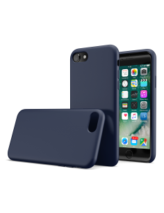 Custodia LiquidSoft® in Silicone + Interno Microfibra - iPhone 7/8 - Blu Notte