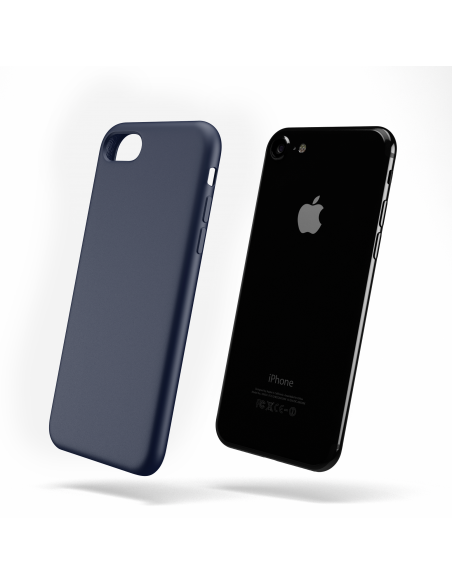 Custodia LiquidSoft® in Silicone + Interno Microfibra - iPhone 7/8 - Blu Notte