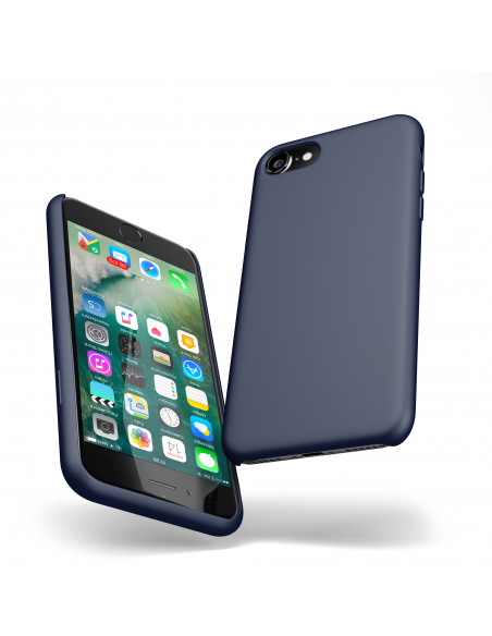 Custodia LiquidSoft® in Silicone + Interno Microfibra - iPhone 7/8 - Blu Notte