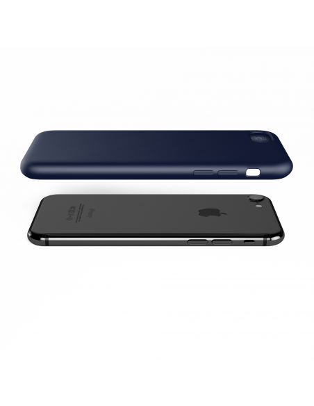 Custodia LiquidSoft® in Silicone + Interno Microfibra - iPhone 7/8 - Blu Notte