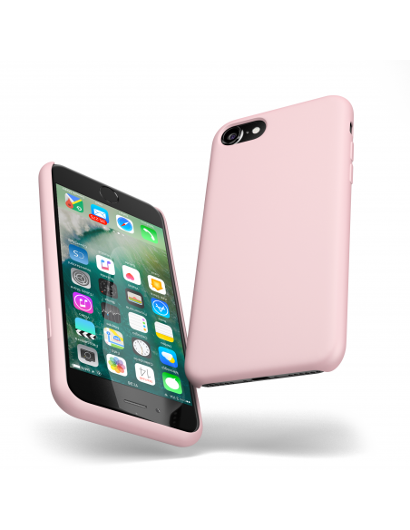 Custodia LiquidSoft® in Silicone + Interno Microfibra - iPhone 7/8 - Rosa Chiaro