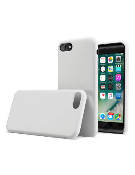 Custodia LiquidSoft® in Silicone + Interno Microfibra - iPhone 7/8 - Bianco