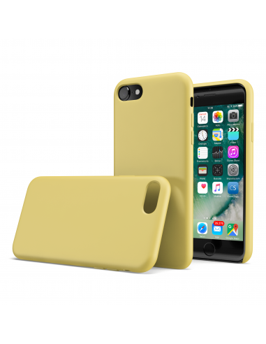 CoverStyle® - Custodia LiquidSoft® in Silicone Soft-Touch + Interno Microfibra per iPhone 7/8 - Giallo