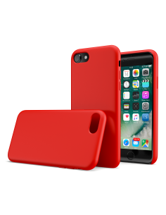 Custodia LiquidSoft® in Silicone + Interno Microfibra - iPhone 7/8 - Rosso