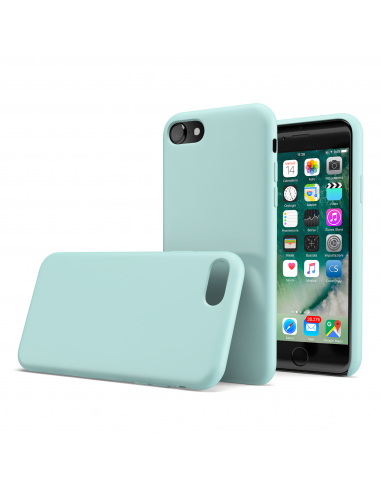 CoverStyle® - Custodia LiquidSoft® in Silicone Soft-Touch + Interno Microfibra per iPhone 7/8 - Turchese