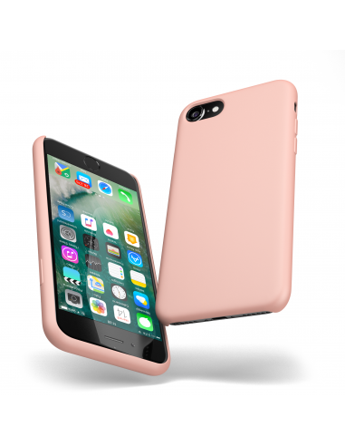 Custodia LiquidSoft® in Silicone + Interno Microfibra - iPhone 7/8 - Rosa Scuro