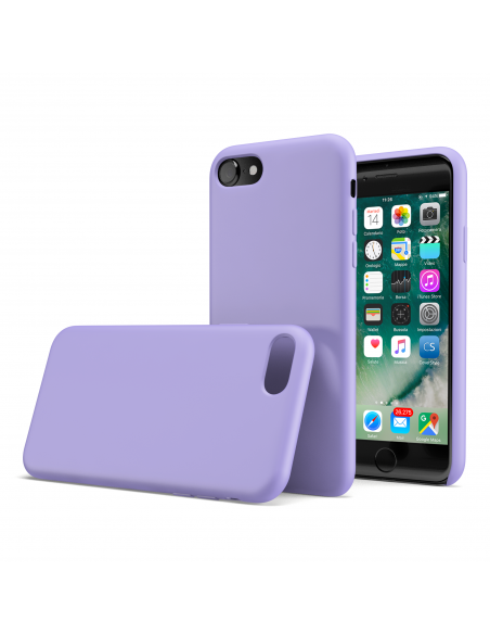 Custodia LiquidSoft® in Silicone + Interno Microfibra - iPhone 7/8 - Viola