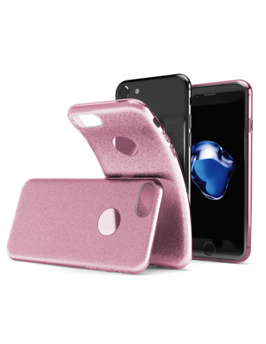 CoverStyle® - Custodia GlitterFlex® Flessibile con Interno Effetto Luccicante per iPhone 7/8 (4.7") - Rosa