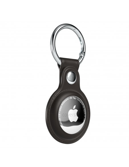 AirLeath® - Portachiavi in Ecopelle per AirTag - Nero