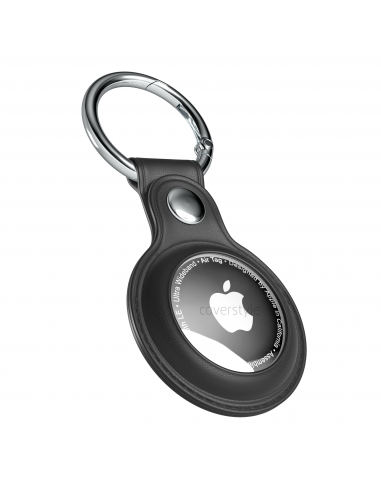 AirLeath® - Portachiavi in Ecopelle per AirTag - Nero