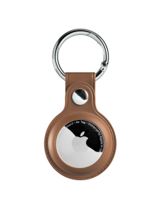 AirLeath® - Portachiavi in Ecopelle per AirTag - Marrone 2